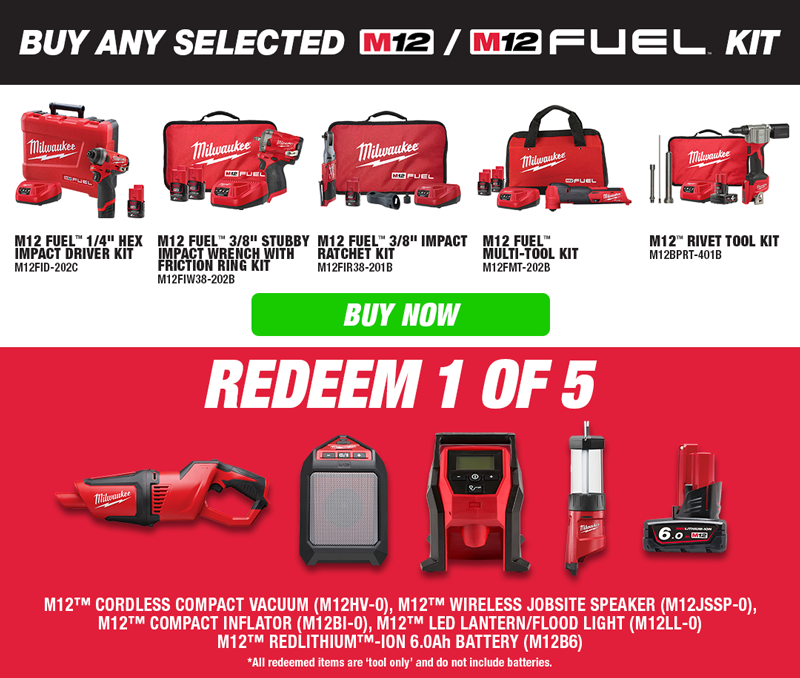 Milwaukee discount m12 promotion